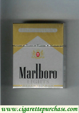 Marlboro Lights silver and gold cigarettes hard box